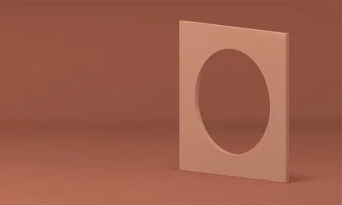 Brown geometric foundation squared decor element circle hole boundary 3d ex.. イラスト素材