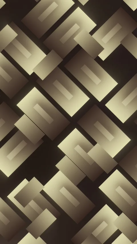 Brown geometric squares of various sizes move across the screen - vertical Video stock 229270661