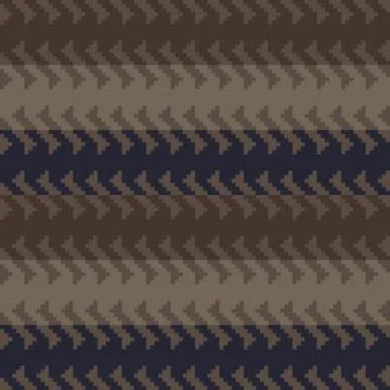 Brown Geometric Stripes Knitting Grid seamless pattern design Illustrazione stock