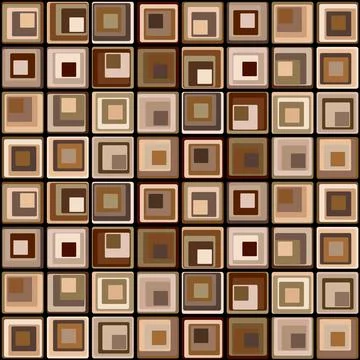 Brown geometrical pattern with squares Stock Illustration