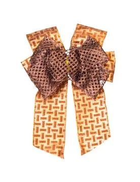 Brown gift bow isolated Stock Photos