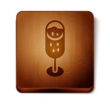 Brown Glass of champagne icon isolated on white background. Merry Christmas and 스톡 일러스트