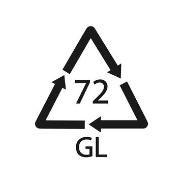 Brown Glass recycling code 72 GL. Vector illustration Stock Illustration