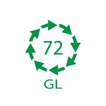 Brown Glass recycling code 72 GL. Vector illustration Stock Illustration