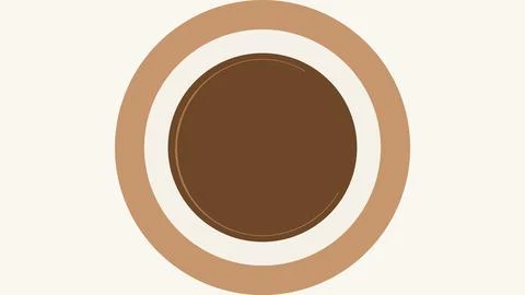 Brown gradient circle with beige border abstract design Stock Illustration