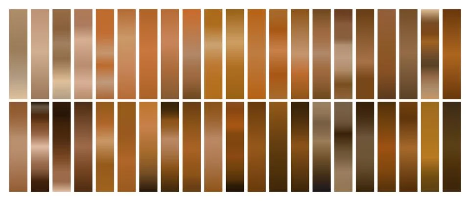 Brown Gradient Set for Light to Bright Colors Stock Illustration