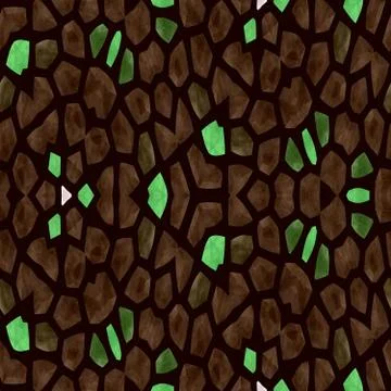 Brown green abstract seamless pattern Stock Illustration