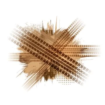 Brown grunge splash frame background Stock Illustration