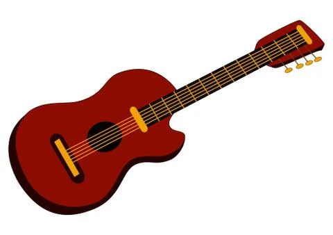 Brown guitar Stock Illustration