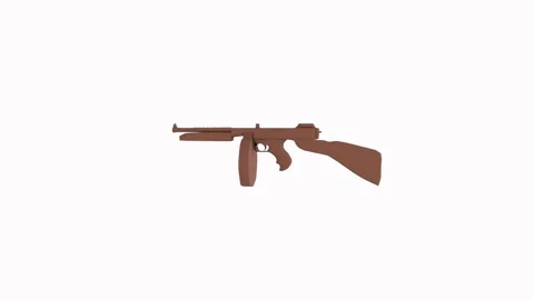 Brown gun model isolated on white background 스톡 동영상 304249077
