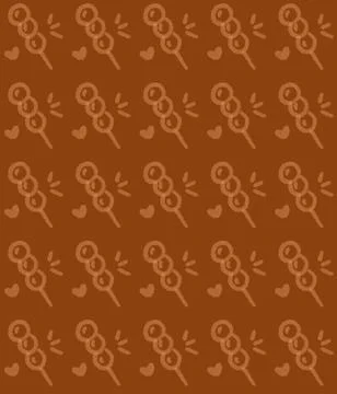 Brown Hand Drawn Lollipop Pattern Stock Illustration