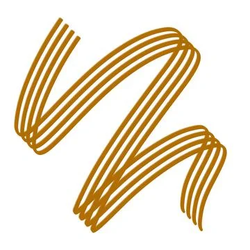 Brown Hand Drawn Wavy Brush Stroke On White Background Stock Illustration
