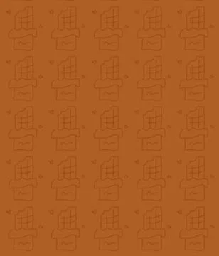 Brown Hand Drawn Wrapped Chocolate Pattern Stock Illustration
