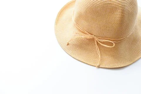 Brown hat isolated on white background, vintage cloth style Stock Photos