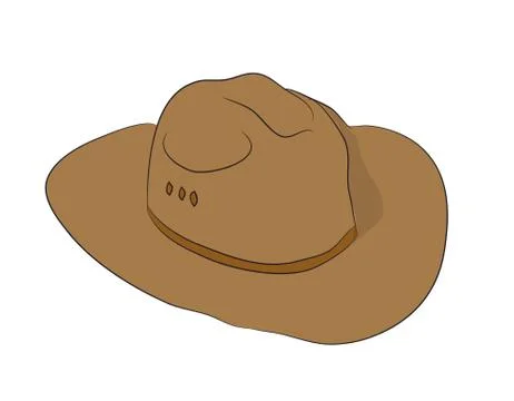 Brown hat lies drawn, vector Illustrazione stock