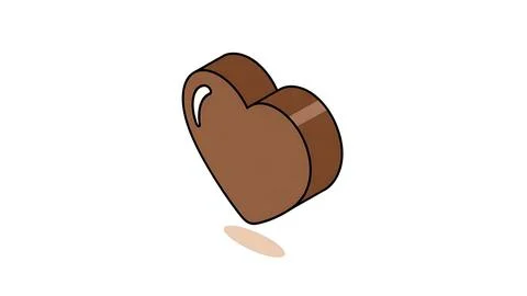 Brown heart shape Stock Illustration