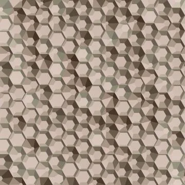 Brown hexagon polygon seamless background. Stock Illustration