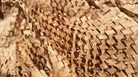 Brown Honeycomb Paper Texture Packaging Material Close-Up Stock Photos