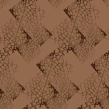 Brown honeycomb seamless pattern textured scratched broken pottery background 스톡 일러스트