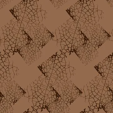 Brown honeycomb seamless pattern textured scratched broken pottery background Stock Illustration