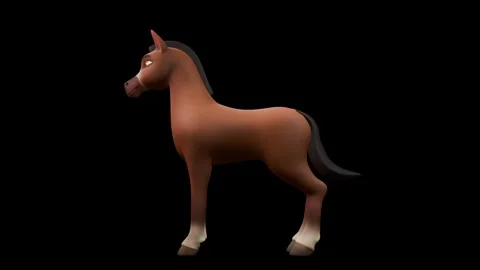 Brown Horse Idle Side View Textured Stock Footage 328408663