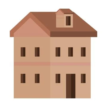 Brown house facade Illustrazione stock