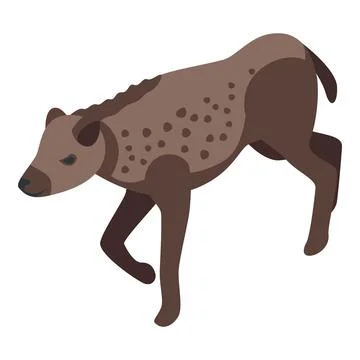 Brown hyena icon isometric vector. Spotted animal Stock Illustration
