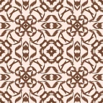 Brown Ikat Seamless Pattern Stock Illustration