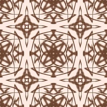 Brown Ikat Seamless Pattern Illustrazione stock