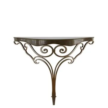 Brown iron console on a white background 3d rendering front view Stock Illustration