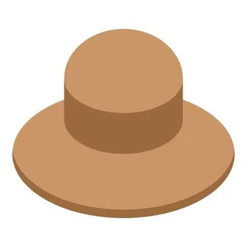 Brown isometric hat displaying elegance and style Stock Illustration