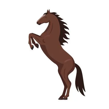 Brown jumping horse Stock Illustration