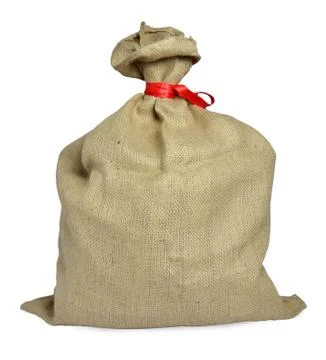 Brown jute sack Stock Photos