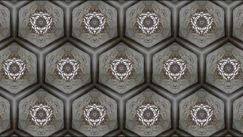 Brown kaleidoscope pattern with polygons Stock Illustration