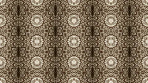 Brown kaleidoscopic animation with lines of blinking decorative rings. Vidéo 47060227