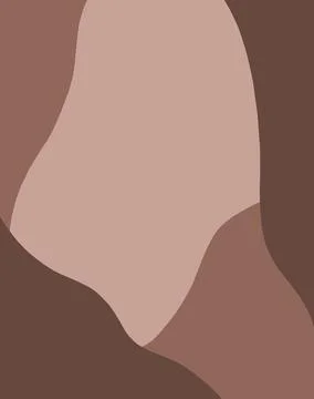 Brown Layered Organic Shape Minimal Abstract Background Stock Illustration
