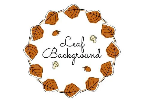 Brown leaf background on white background 1 Stock Illustration