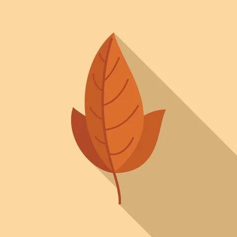 Brown leaf icon flat vector. Autumn fall Stock Illustration