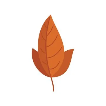 Brown leaf icon flat vector. Autumn fall Stock Illustration
