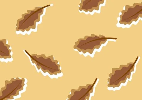 Brown leaf pattern Illustrazione stock
