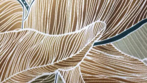 Brown Leaf Textile Pattern Close Up Stock Photos