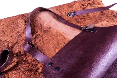 Brown leather apron Stock Photos