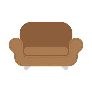 Brown Leather armchair over the white Stock Illustration