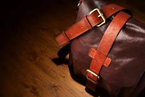 Brown leather bag Stock Photos