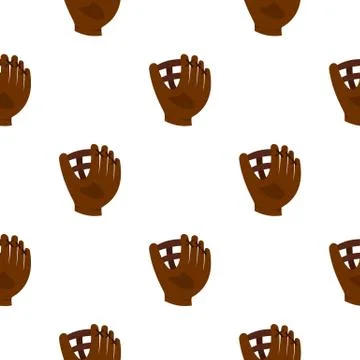 Brown leather baseball glove pattern seamless Illustrazione stock