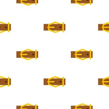 Brown leather belt pattern flat Illustrazione stock