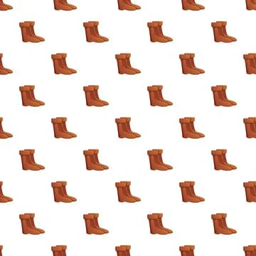 Brown leather boots seamless pattern design background Stock Illustration