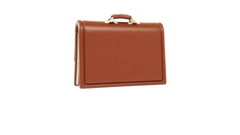 Brown Leather Briefcase 3D Icon motion Stock Footage 330606970