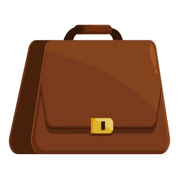 Brown leather briefcase closed protecting important documents Stock Illustration