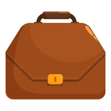 Brown leather briefcase closed protecting important documents Stock Illustration